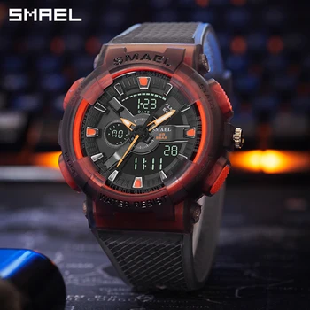 SMAEL, директна доставка, хронограф, модерни спортни водоустойчив мъжки часовник, кристал каишка за часовник, хронометър, устойчив на удари алармен часовник, мъжки часовник