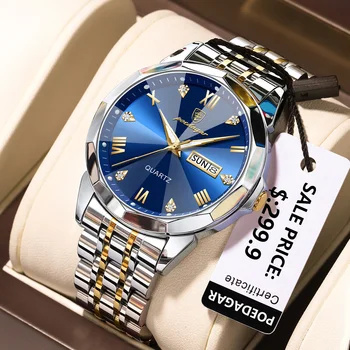 POEDAGAR Моден Кварцов Ръчен Часовник С Диаманти Мъжки Часовници Най-добрата Марка на Луксозни Автоматични Часовници За Мъже Златни Часовници Horloges Mannen